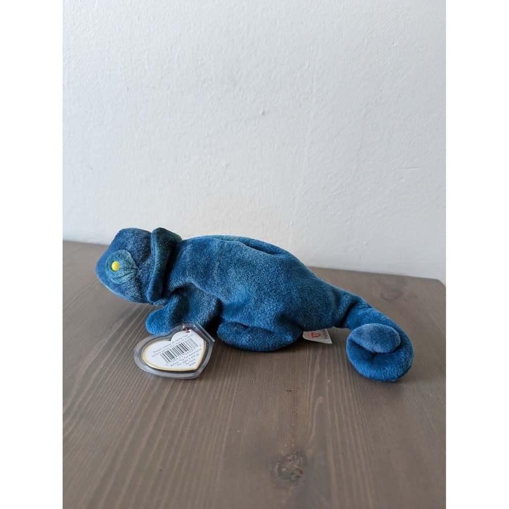 Ty Beanie Babies Rainbow the‎ Chameleon Blue Plush Vintage Tags 4037 Kids Plush